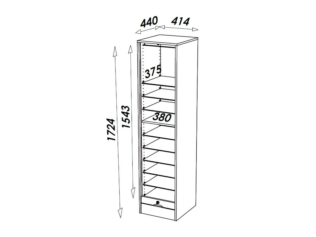 Classeur à Rideau Hauteur 172 Cm - Coloris: Hêtre 2 Classeur à Rideau Hauteur 172 Cm - Coloris: Hêtre – Image 2