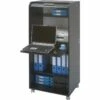 Armoire Informatique Mobile Noire 2 Tiroirs 5 Niches - Coloris: Noir