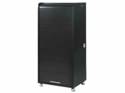 Armoire Informatique Mobile Noire 2 Tiroirs 5 Niches - Coloris: Noir -mobilier de bureau Shop meuble bureau 9256049