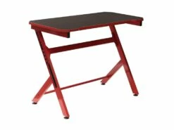 GAMING - Bureau Métallique Noir Et Rouge