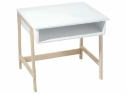 Bureau Enfant En Bois Blanc Et Naturel H 52 Cm
