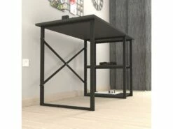 Bureau Nittedal Avec étagère Intégrée à 2 Niveaux 75 X 120 X 60 Cm Anthracite [en.casa] -mobilier de bureau Shop meuble bureau 9547275