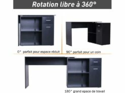 Bureau Informatique Multimédia Modulable Multi-rangements Double Niche + Tiroir Panneaux Particules Noir 8 Bureau Informatique Multimédia Modulable Multi-rangements Double Niche + Tiroir Panneaux Particules Noir -mobilier de bureau Shop meuble bureau 9548033