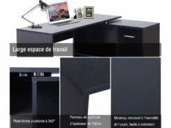 Bureau Informatique Multimédia Modulable Multi-rangements Double Niche + Tiroir Panneaux Particules Noir 9 Bureau Informatique Multimédia Modulable Multi-rangements Double Niche + Tiroir Panneaux Particules Noir -mobilier de bureau Shop meuble bureau 9548035