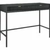 Bureau Console 2 Tiroirs Rava Noir
