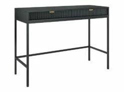 Bureau Console 2 Tiroirs Rava Noir