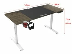 Bureau électrique Hayward à Hauteur Réglable 140 X 60 X 72 - 117 Cm Effet Bois Foncé [pro.tec] -mobilier de bureau Shop meuble bureau 9550305