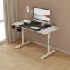 Bureau électrique Pomona à Hauteur Réglable 110 X 60 X 72 - 117 Cm Blanc [pro.tec]