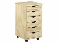 OLIVER - Caisson 6 Tiroirs Bois Massif Naturel