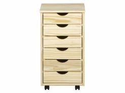 OLIVER - Caisson 6 Tiroirs Bois Massif Naturel -mobilier de bureau Shop meuble bureau 9550653