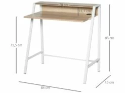 Bureau Secrétaire Bureau Informatique Dim. 84L X 45l X 85H Cm Style Néo-rétro étagère Coloris Chêne Clair Blanc 7 Bureau Secrétaire Bureau Informatique Dim. 84L X 45l X 85H Cm Style Néo-rétro étagère Coloris Chêne Clair Blanc -mobilier de bureau Shop meuble bureau 9552363
