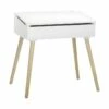 Bureau D'écolier Blanc Pupitre En Bois H 62.5 Cm