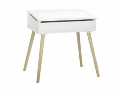 Bureau D'écolier Blanc Pupitre En Bois H 62.5 Cm