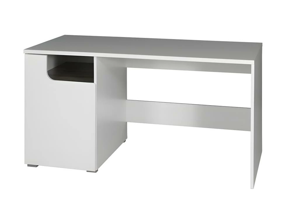 Bureau Droit Moderne RICCO. Idéal Pour Une Chambre Enfant Ou Ado. Coloris Blanc 1 Bureau Droit Moderne RICCO. Idéal Pour Une Chambre Enfant Ou Ado. Coloris Blanc