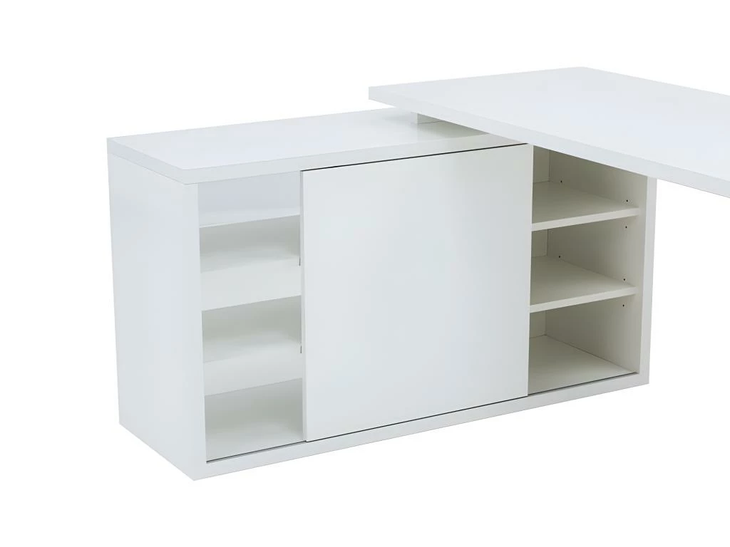 Bureau D'angle Réversible 140 Cm Blanc - SNOW 4 Bureau D'angle Réversible 140 Cm Blanc - SNOW – Image 4