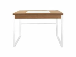 CALEB - Bureau Plateau Effet Bois Et Piètement Blanc 7 CALEB - Bureau Plateau Effet Bois Et Piètement Blanc -mobilier de bureau Shop meuble bureau 9556987