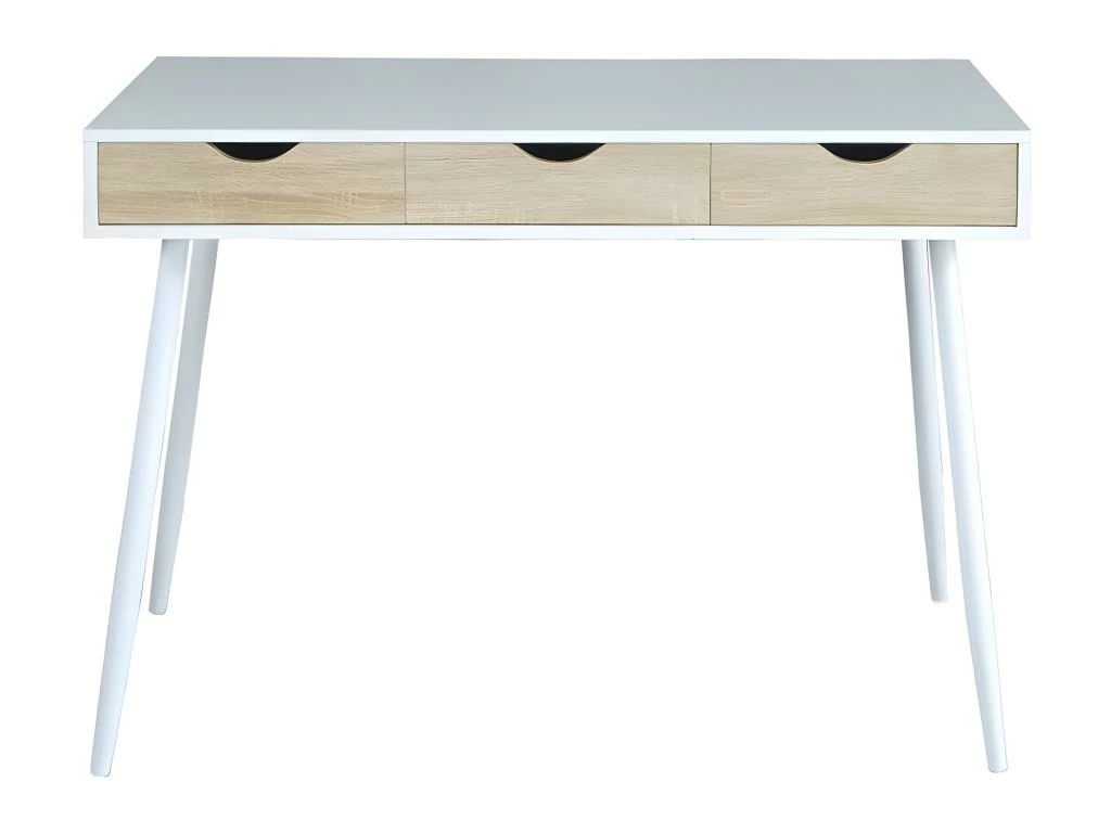Bureau FLORIDA Scandinave 3 Tiroirs Coloris Blanc 5 Bureau FLORIDA Scandinave 3 Tiroirs Coloris Blanc – Image 5