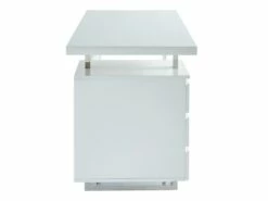 Bureau Avec 3 Tiroirs - MDF - Blanc Laqué - MYLAN II -mobilier de bureau Shop meuble bureau 9629521