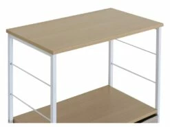 Meuble A Tiroirs Bois Métal Et Tissu Blanc Beige 1 étagère -mobilier de bureau Shop meuble de rangement 12522351