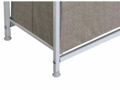 Meuble A Tiroirs Bois Métal Et Tissu Blanc Beige 1 étagère -mobilier de bureau Shop meuble de rangement 12522355