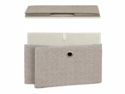 Meuble A Tiroirs Bois Métal Et Tissu Blanc Beige 1 étagère -mobilier de bureau Shop meuble de rangement 12522359