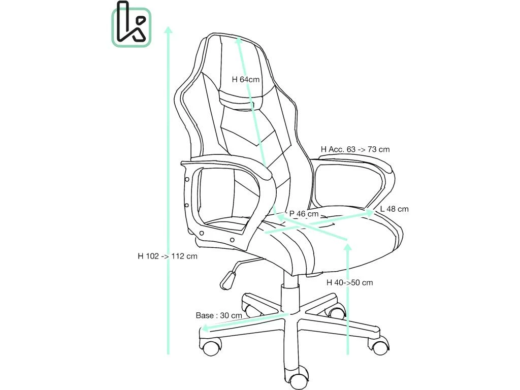 KAYELLES Fauteuil Gamer Racing Basculant FLIP (noir Bleu) 5 KAYELLES Fauteuil Gamer Racing Basculant FLIP (noir Bleu) – Image 5