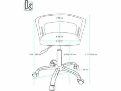 KAYELLES Chaise Bureau à Roulettes, Hauteur Réglable AYA (blanc Rose) -mobilier de bureau Shop siege de bureau 10043803