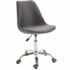 KAYELLES Chaise De Bureau à Roulettes Réglable Design LEO (velours-gris)