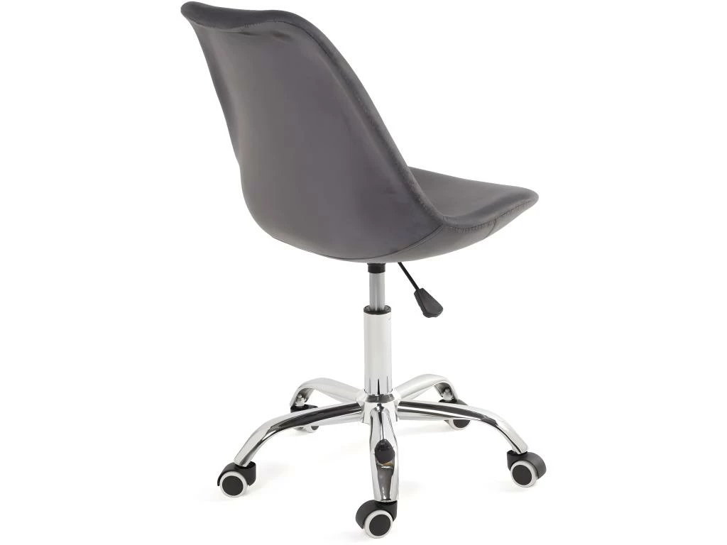 KAYELLES Chaise De Bureau à Roulettes Réglable Design LEO (velours-gris) 3 KAYELLES Chaise De Bureau à Roulettes Réglable Design LEO (velours-gris) – Image 3