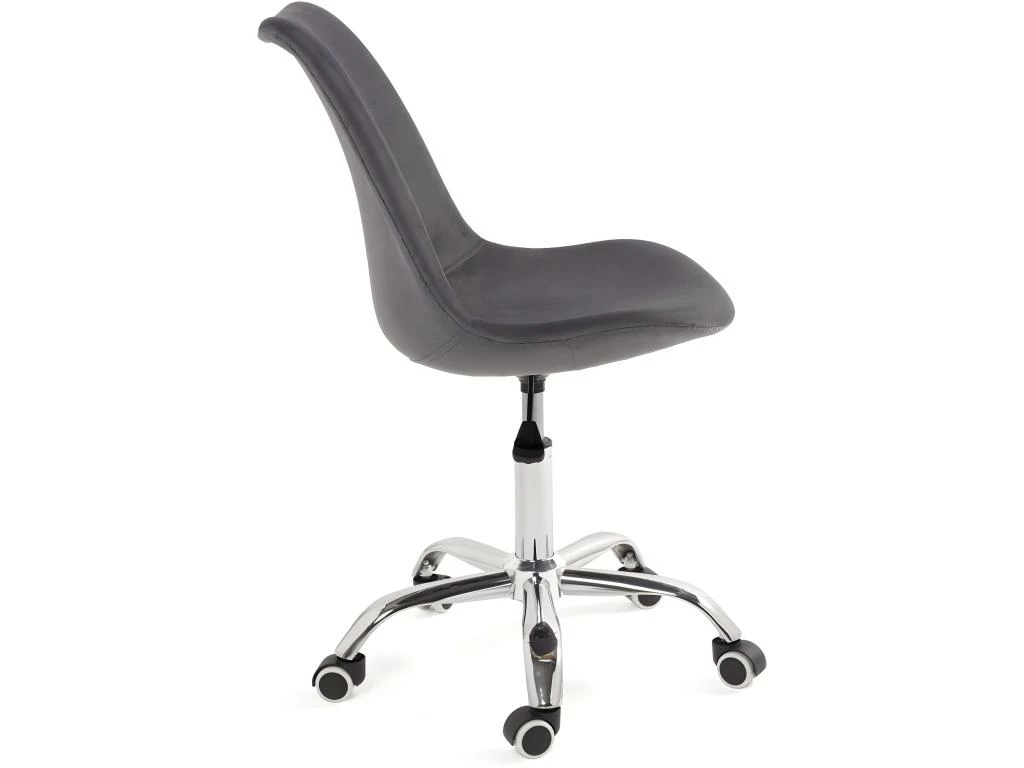 KAYELLES Chaise De Bureau à Roulettes Réglable Design LEO (velours-gris) 4 KAYELLES Chaise De Bureau à Roulettes Réglable Design LEO (velours-gris) – Image 4