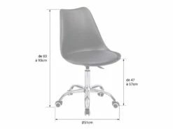 Chaise De Bureau Réglable En Hauteur Bleue ANNE - HAPPY GARDEN -mobilier de bureau Shop siege de bureau 10043883