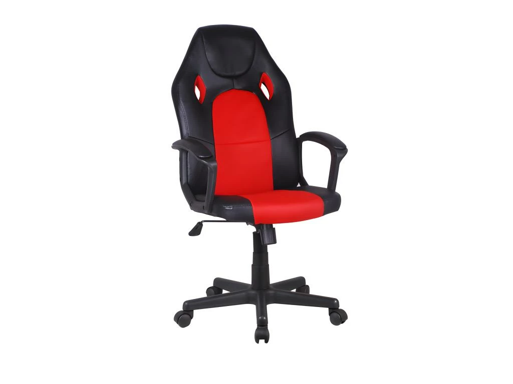 Fauteuil Gaming Rouge Et Noir En Simili Avec Assise Réglable - GLITCH 1 Fauteuil Gaming Rouge Et Noir En Simili Avec Assise Réglable - GLITCH