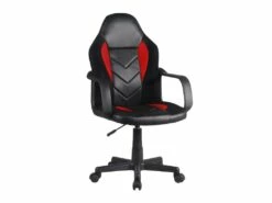 Fauteuil De Bureau En Simili Noir Et Rouge Avec Roulettes - MASTER