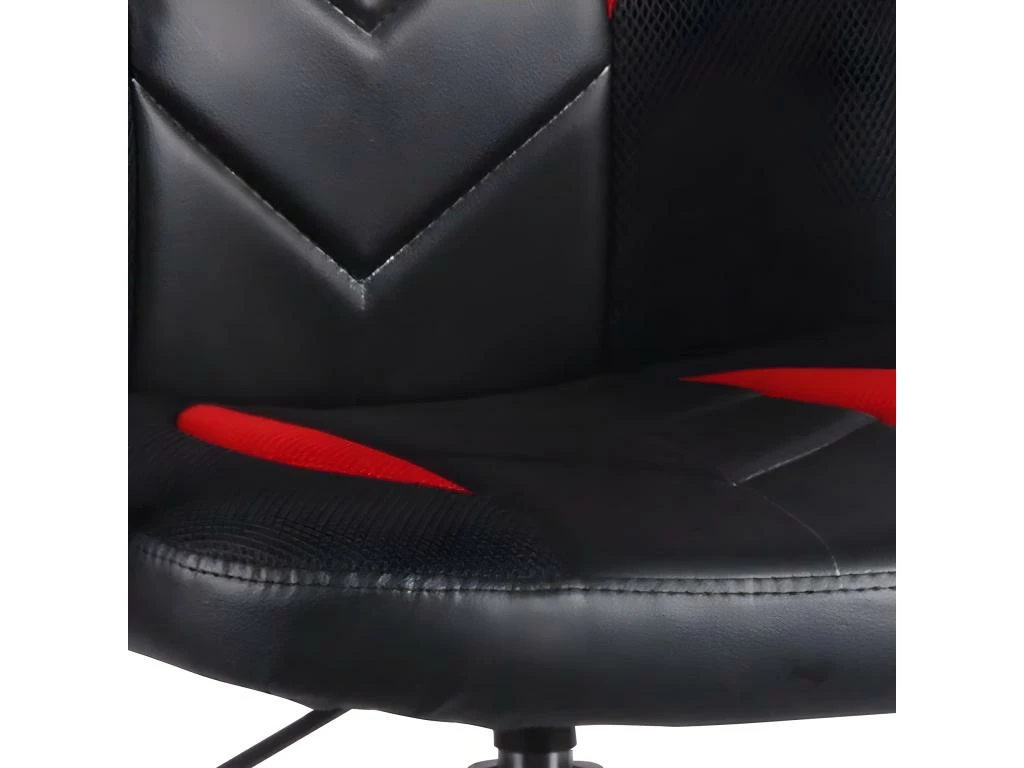 Fauteuil De Bureau En Simili Noir Et Rouge Avec Roulettes - MASTER 3 Fauteuil De Bureau En Simili Noir Et Rouge Avec Roulettes - MASTER – Image 3
