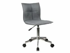 Chaise De Bureau En Tissu Gris Anthracite Matelassé Roulettes - AGENCY