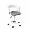 KAYELLES Chaise De Bureau à Roulettes, Hauteur Réglable AYA (blanc-gris)