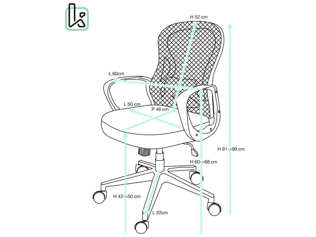 KAYELLES Fauteuil De Bureau Ergonomique Inclinable FEST (noir Blanc) 5 KAYELLES Fauteuil De Bureau Ergonomique Inclinable FEST (noir Blanc) – Image 5