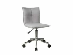Chaise De Bureau En Tissu Gris Matelassé Avec Roulettes - AGENCY