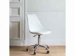Chaise De Bureau Réglable En Hauteur Blanche ANNE - HAPPY GARDEN