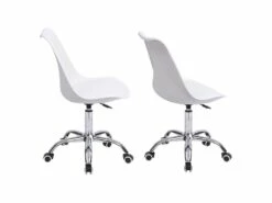 Chaise De Bureau Réglable En Hauteur Blanche ANNE - HAPPY GARDEN -mobilier de bureau Shop siege de bureau 10044501