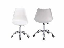 Chaise De Bureau Réglable En Hauteur Blanche ANNE - HAPPY GARDEN -mobilier de bureau Shop siege de bureau 10044503