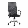 Fauteuil De Bureau En Mesh Noir Et Métal Chromé Avec Roulettes - SOFT