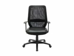Fauteuil Chaise PIMA De Bureau Ajustable Avec Accoudoirs - Tissu Mailles Noir - L 65 X P 67 X H 96.5-106 Cm -mobilier de bureau Shop siege de bureau 10044727