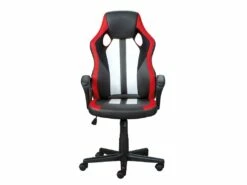 CORVET - Fauteuil Gamer Tissu Et Simili Noir, Blanc Et Rouge 7 CORVET - Fauteuil Gamer Tissu Et Simili Noir, Blanc Et Rouge -mobilier de bureau Shop siege de bureau 10196157