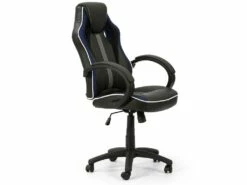 Fauteuil De Bureau Réglable Et Inclinable Formula Tapissé En Similicuir, Noir/Bleu