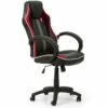 Fauteuil De Bureau Réglable Et Inclinable Formula Tapissé En Similicuir, Noir/Rouge