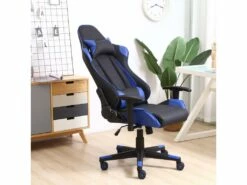 Fauteuil De Bureau Gaming Racer Professionnel Bleu, Inclinaison Et Hauteur Réglable -mobilier de bureau Shop siege de bureau 10760985