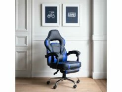 Fauteuil De Bureau Gamer Noir Et Bleu LINK - HAPPY GARDEN