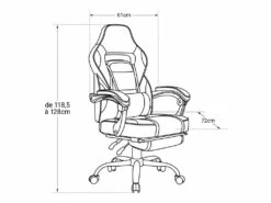 Fauteuil De Bureau Gamer Noir Et Bleu LINK - HAPPY GARDEN -mobilier de bureau Shop siege de bureau 10779177