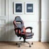 Fauteuil De Bureau Gamer Noir Et Rouge LINK - HAPPY GARDEN
